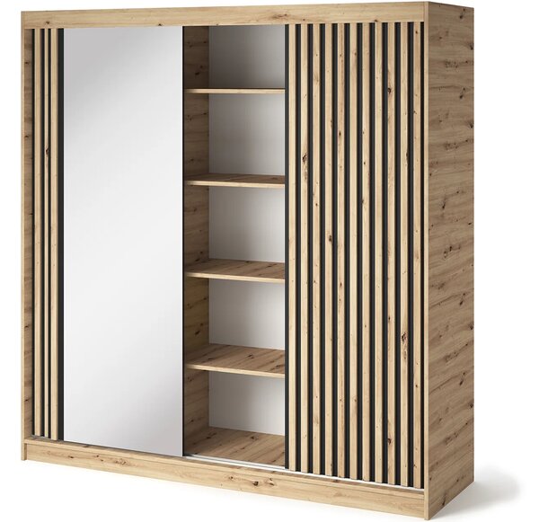 Šatníková skriňa s posuvnými dverami 180 cm ZORIANA - dub artisan