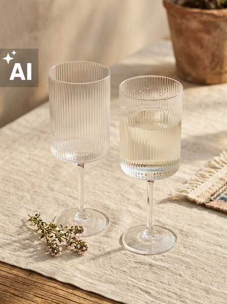 Sinsay - Rebrované poháre, 2 kusy - clear