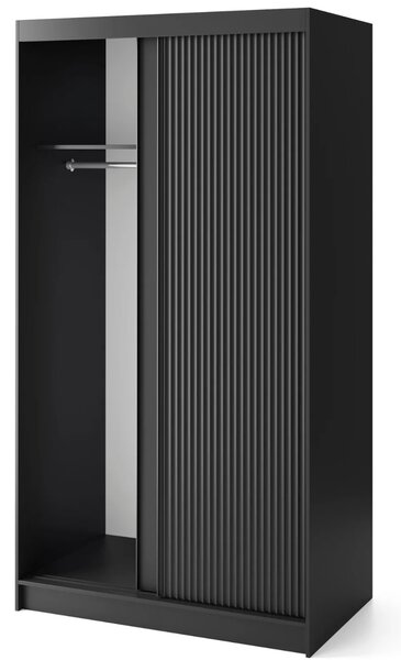 Šatníková skriňa s posuvnými dverami 120 cm CALYPTRA - čierna