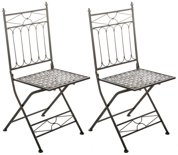 Kovová skladacia stolička Asina (SET 2 ks) - Bronzová