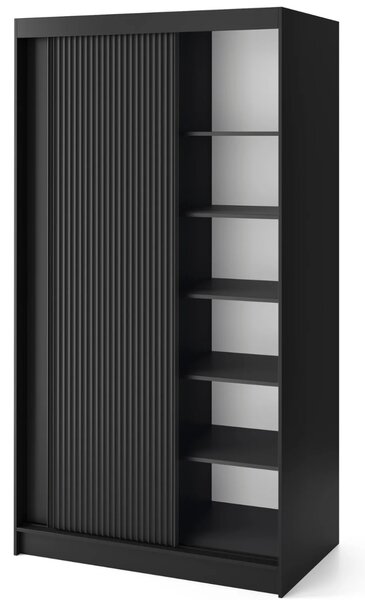 Šatníková skriňa s posuvnými dverami 120 cm CALYPTRA - čierna
