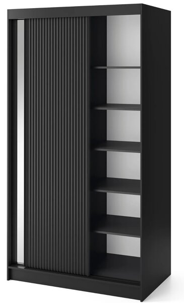 Zrkadlová skriňa s posuvnými dverami 120 cm CALYPTRA - čierna