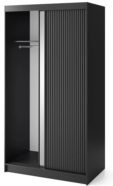 Zrkadlová skriňa s posuvnými dverami 120 cm CALYPTRA - čierna