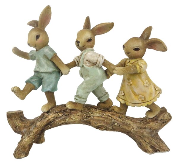 Dekorácie králičie deti na kmeni stromu - 16 * 4 * 13 cm