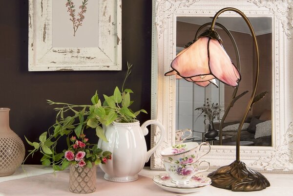Stolová lampa Tiffany - Ø 31 * 48 cm 1x E14 - Clayre & Eef