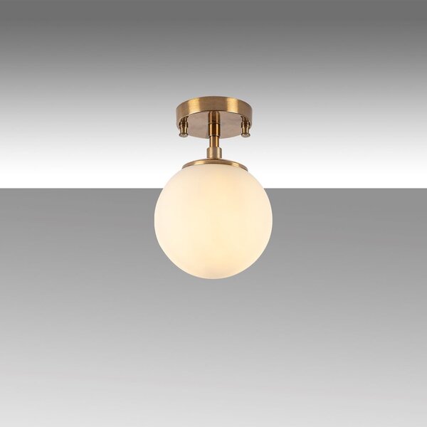 Biele/v mosadznej farbe stropné svietidlo so skleneným tienidlom ø 15 cm Atmaca – Opviq lights