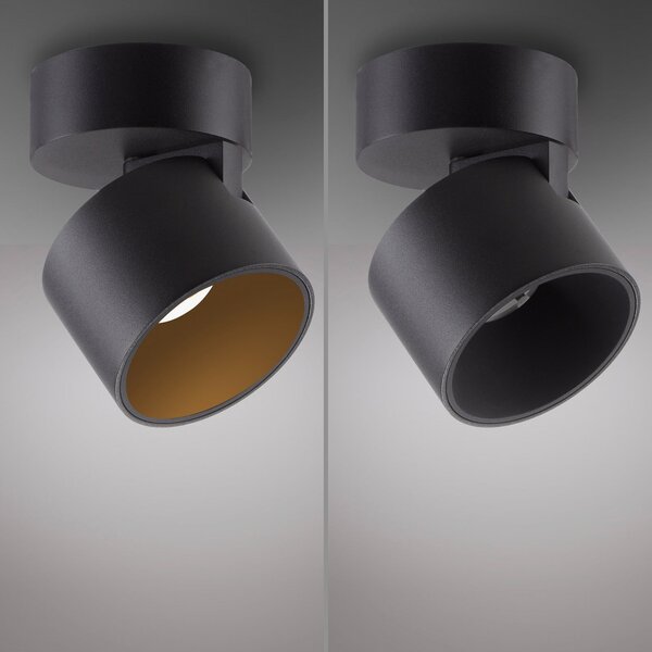 Stropné Lampa PURE, Cup, stmievateľné, Čierna, Obývacia izba, Kov, Moderný