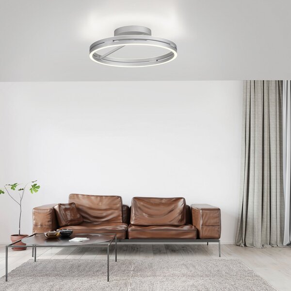 Stropné Lampa PURE, PURE Loop, stmievateľné, Metalická, Obývacia izba, Hliník, Moderný