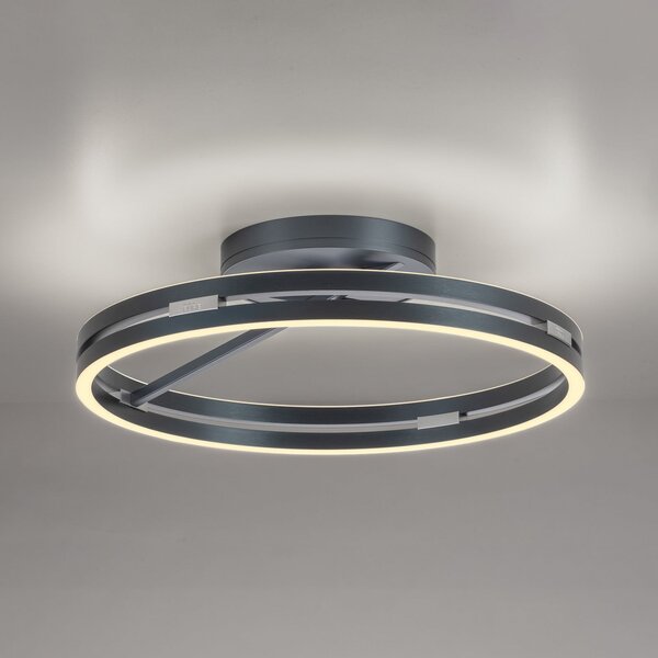 Stropné Lampa PURE, PURE Loop, stmievateľné, Sivá, Obývacia izba, Hliník, Moderný