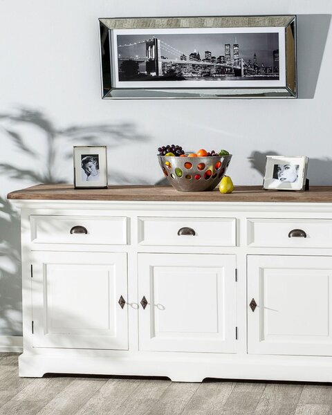 Komoda Brighton 180 x 55 x 95 cm white&natural grey