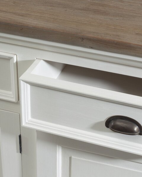 Komoda Brighton 180 x 55 x 95 cm white&natural grey