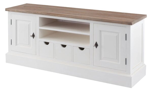RTV skrinka Brighton 150 x 40 x 65 cm white&natural