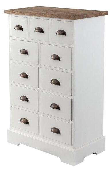 Komoda Brighton 11 zásuviek white&natural