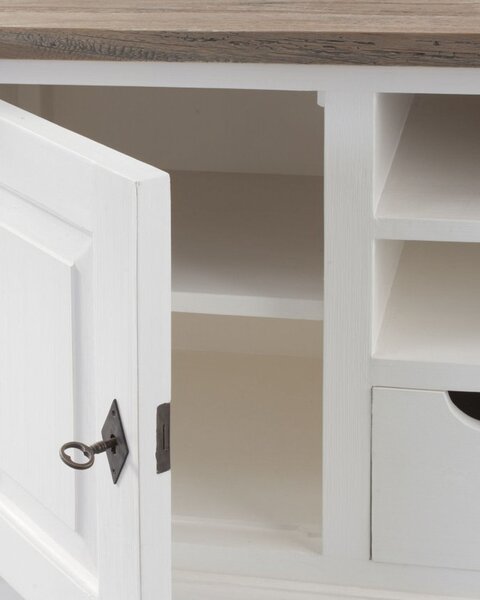 RTV skrinka Brighton 150 x 40 x 65 cm white&natural