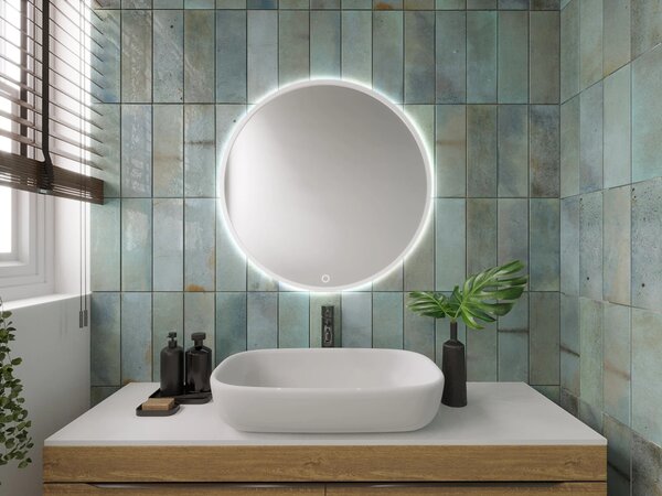 Okrúhle zrkadlo ONYX s LED osvetlením - biele