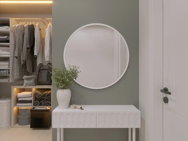 Okrúhle zrkadlo ONYX s LED osvetlením - biele
