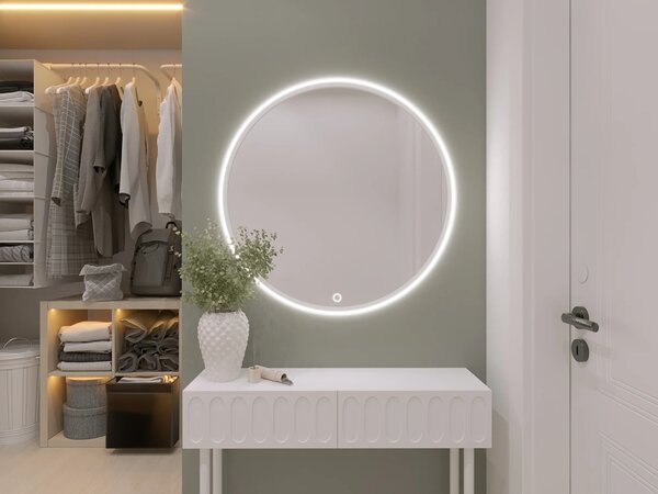 Okrúhle zrkadlo ONYX s LED osvetlením - biele