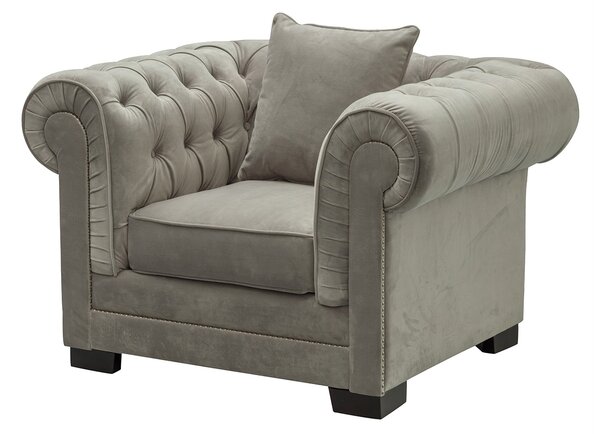 Kreslo Chesterfield Classic Velvet Dark Grey 118 x 96 x 77 cm