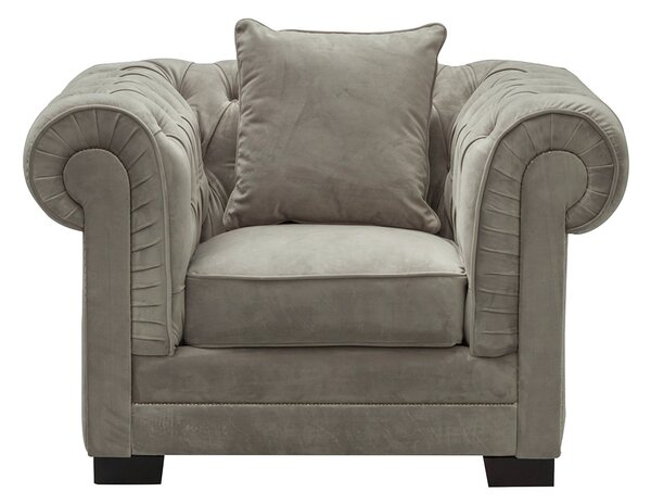 Kreslo Chesterfield Classic Velvet Dark Grey 118 x 96 x 77 cm