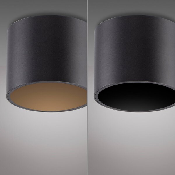 Stropné Lampa PURE, Point, stmievateľné, Čierna, Kúpeľňa, Kov, Moderný