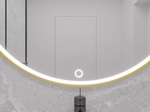 Nástenné zrkadlo SOL s LED osvetlením - zlaté
