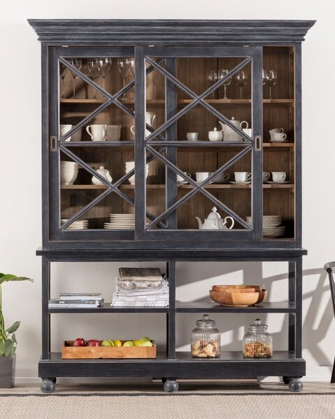 Kredenc Rimir 160 x 50 x 220 old black & natural