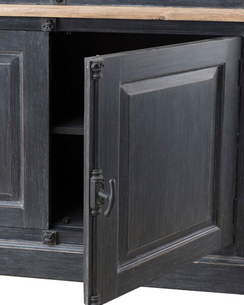 Kredenc Gordes 110 x 46 x 230 old black & natural