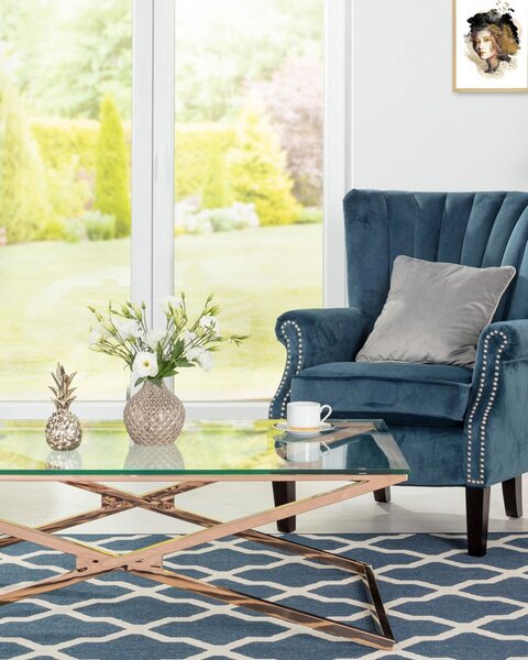 Lavička Flavio rose gold 130 x 70 x 41 cm