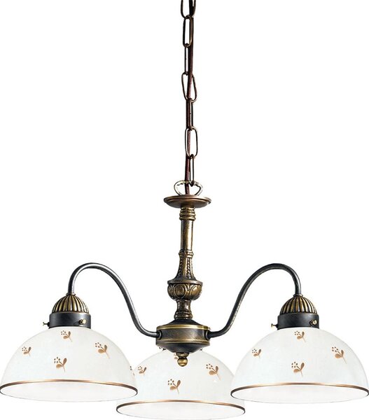 Kolarz 731.83.170 - Luster na reťazi NONNA 3xE27/75W/230V kvetinový motív, ružové zlato
