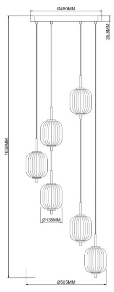 Zuma Line 003064-034750- LED závesné svietidlo na lanku AKARI LED/34W/230V pr. 50,5 cm zlaté