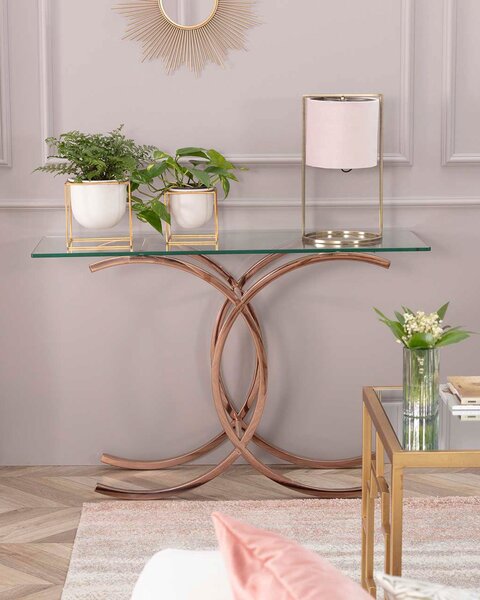 Konzolový stolík Chica rose gold 128 x 40 x 79 cm