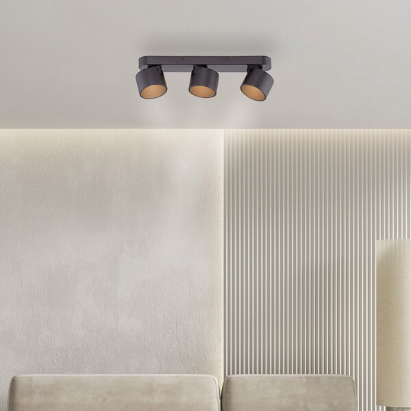 Stropné Lampa PURE, Cup, stmievateľné, Čierna, Obývacia izba, Kov, Moderný