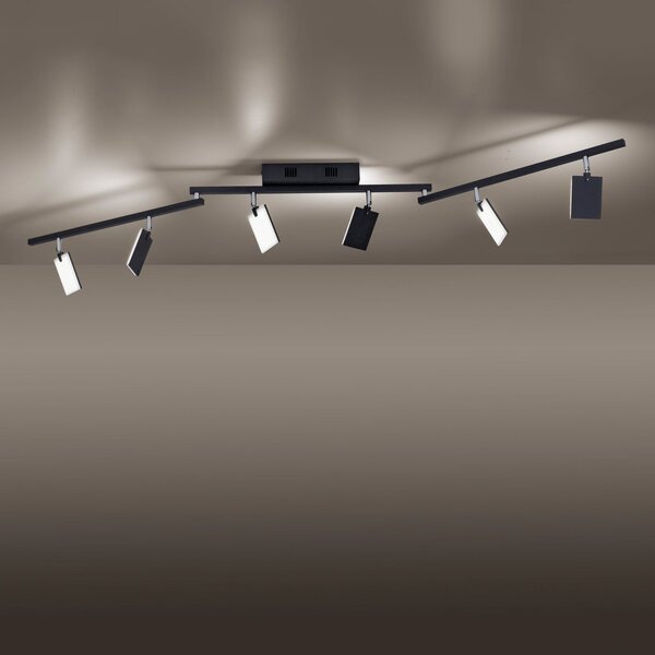 Stropné Lampa PURE, Mira, stmievateľné, Čierna, Obývacia izba, Kov, Moderný