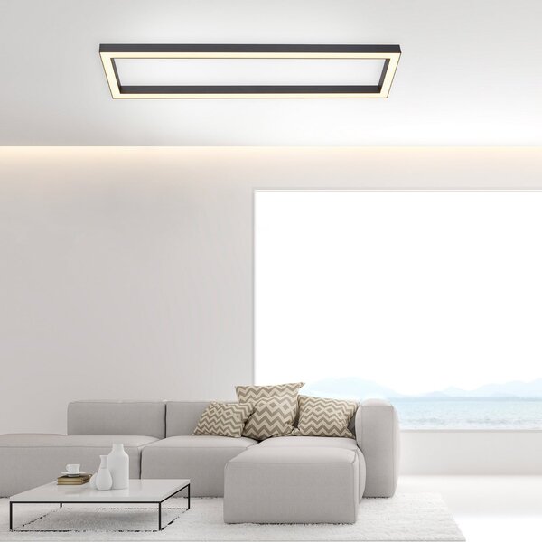 Stropné Lampa PURE, PURE Lines Square, stmievateľné, Čierna, Obývacia izba, Kov, Moderný