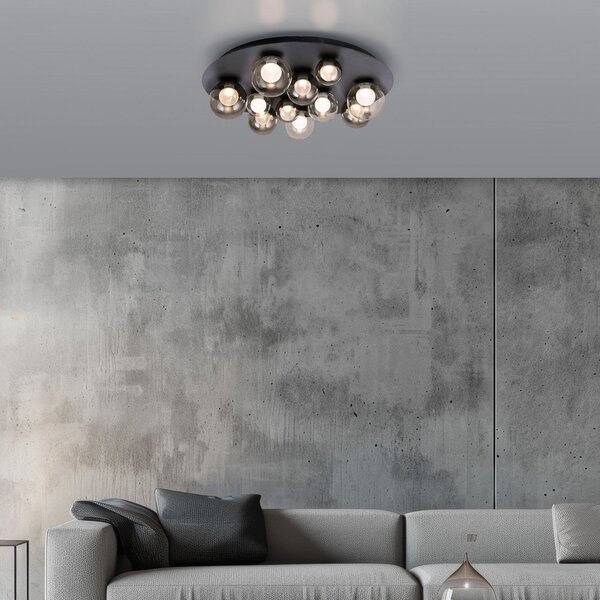 Stropné Lampa PURE, Popup, stmievateľné, Sivá, Obývacia izba, Kov