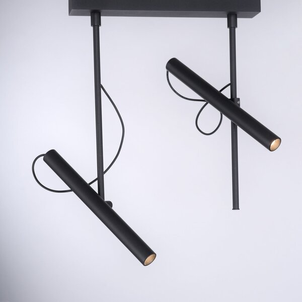 Stropné Lampa PURE, Pure Tutua, stmievateľné, Čierna, Obývacia izba, Kov, Moderný