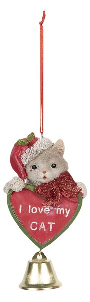 Závesná dekorácia mačička so zvončekom - 7 * 4 * 12 cm