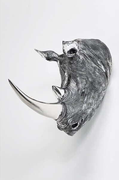 Rhino dekorácia strieborná