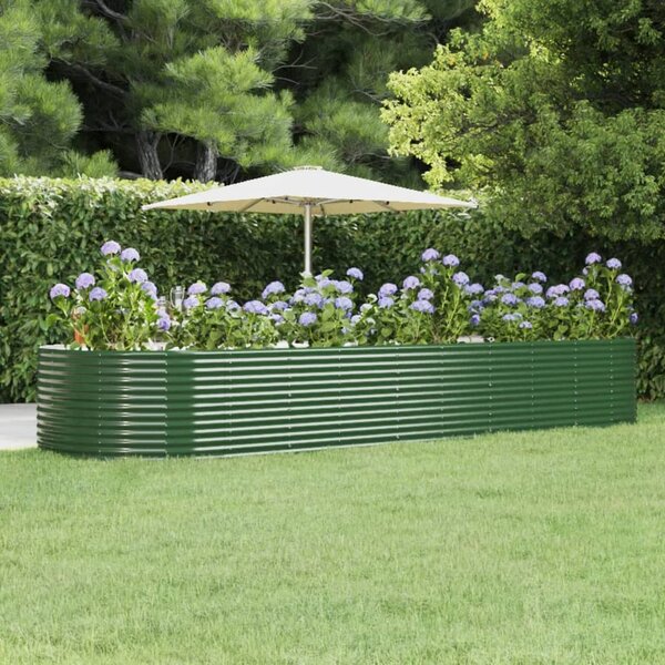 Vyvýšený záhradný záhon zelený 447x140x68 cm práškovaná oceľ