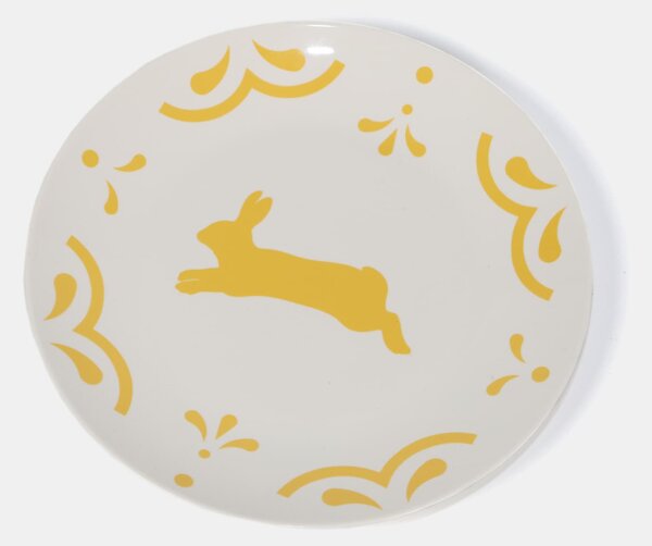 Sinsay - Porcelánový tanier s motívom zajaca - žltá