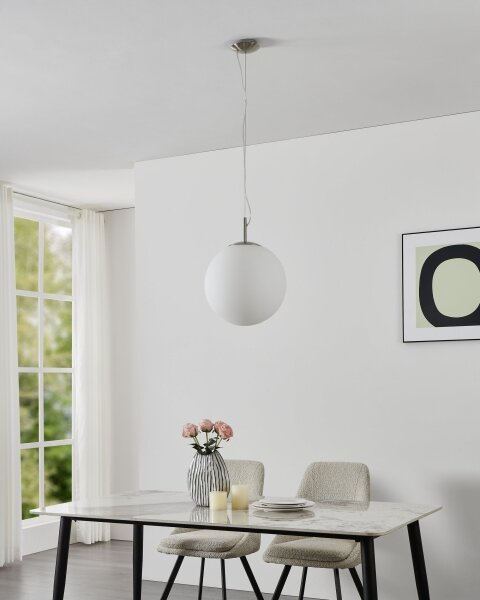 Eglo 63269 - Závesné svietidlo na lanku PIEDALE 1xE27/60W/230V priemer 35 cm matný chróm