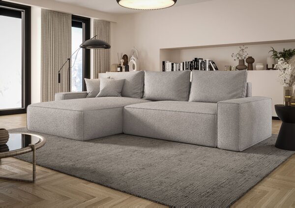 Rohová sedacia súprava KAROLA 2 - svetlo šedá, ľavý roh