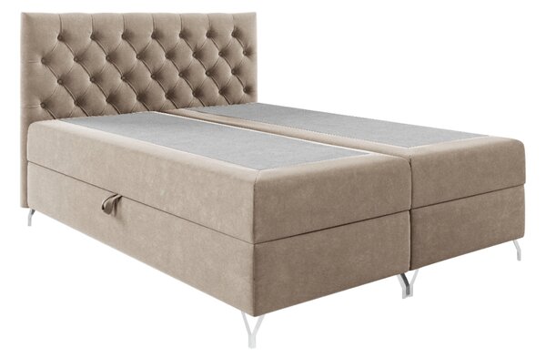 KONDELA Boxspringová posteľ, 120x200, béžová látka Velvet, GULIETTE + darček