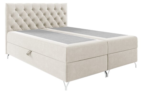 KONDELA Boxspringová posteľ, 180x200, biela látka Velvet, GULIETTE + darček