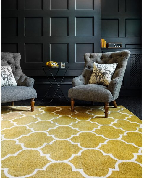 Okrovožltý ručne tkaný vlnený koberec 200x290 cm Albany – Asiatic Carpets