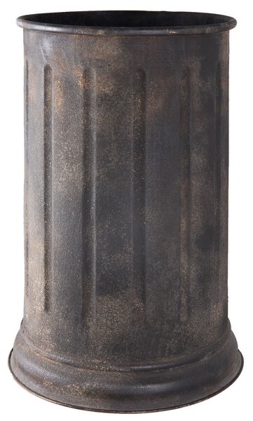Plechový čierny stojan na dáždniky s patinou - Ø 35 * 85 cm