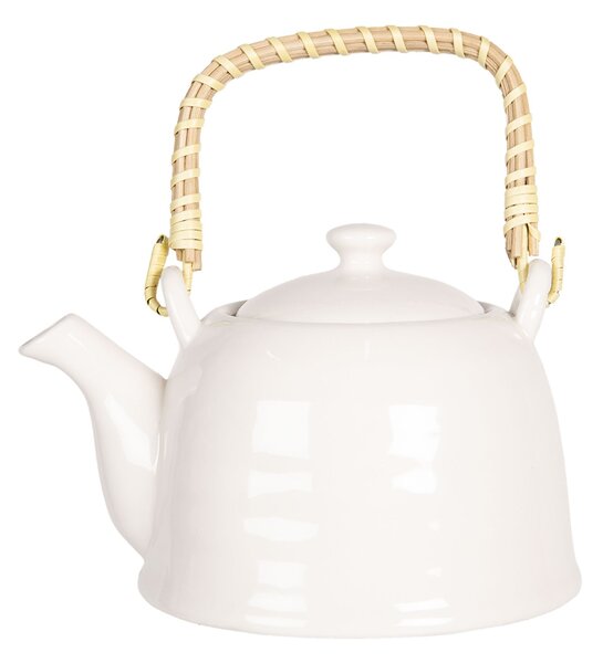 Biela porcelánová kanvica na čaj - 18*14*12 cm / 0,8L