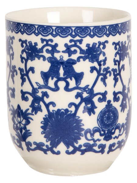 Porcelánový kalíšok na čaj s modrými ornamenty- ∅ 6 * 8 cm / 0,1l