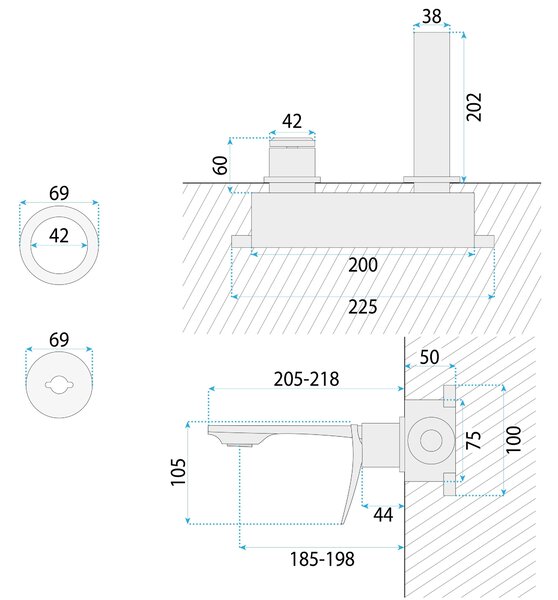 Podomietková umývadlová batéria REA VISION Titan + BOX