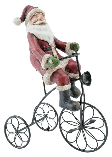 Clayre & Eef Dekorácie Santa na trojkolke - 20 * 10 * 26 cm